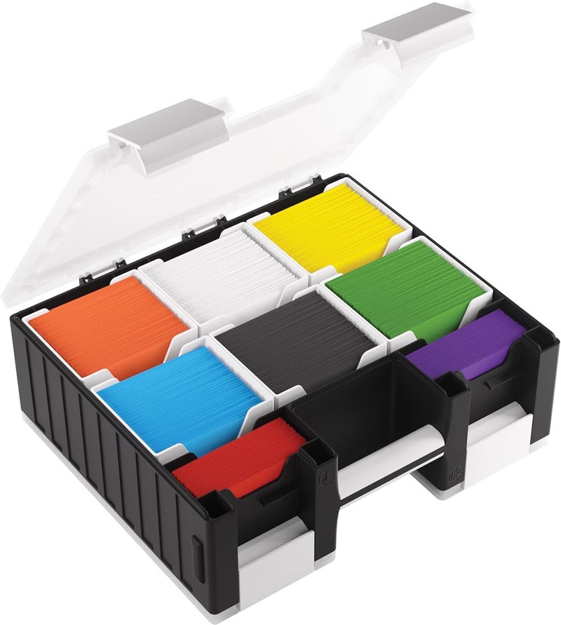 Gamegenic Game Castle - All-in-One Double-Sided Storage Case for Cards and Gaming Accessories, 19 Removable Trays in 5 Sizes, Ideal for Cards, Tokens, Dice and Tools, Black/White/Clear Color, Made by - Image 4